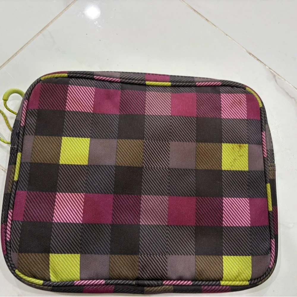 Puma Checkered Tablet Sleeve in Pink and Green
